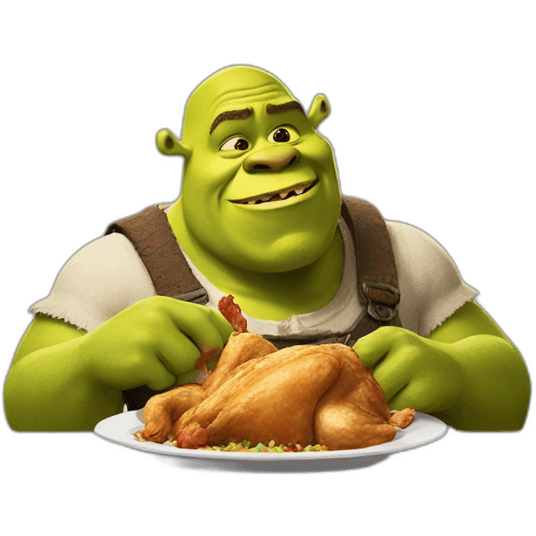 Shrek eating chicken emoji