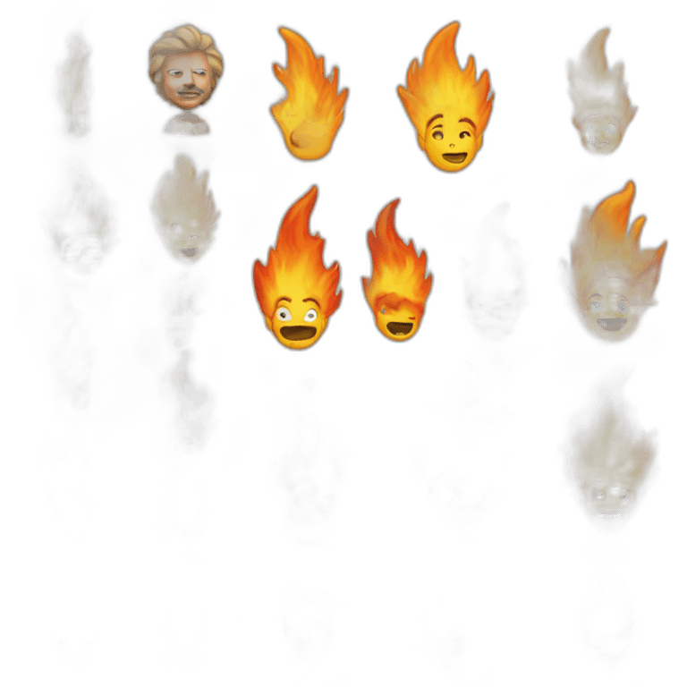 fire flame replacing Einstein hairs emoji