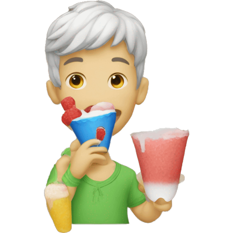 kid eating italian ice emoji