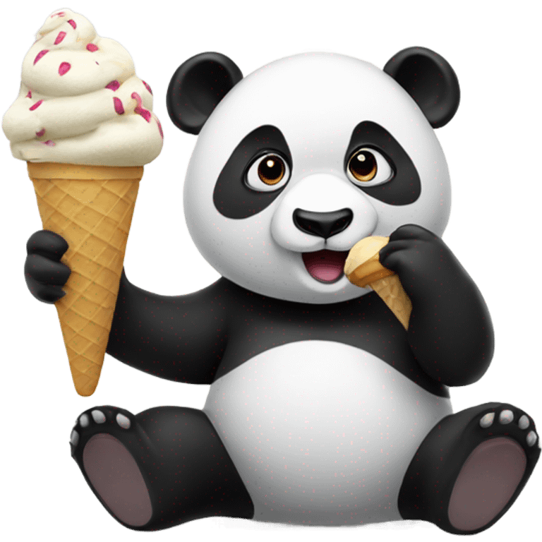 Panda eating ice cream emoji