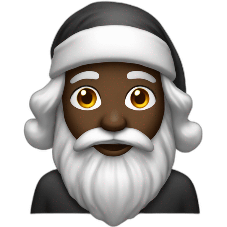 black santa with long hair emoji