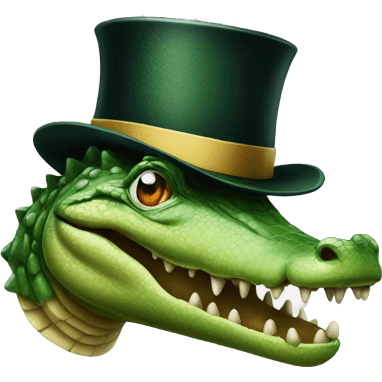 Crocodile with a top hat emoji