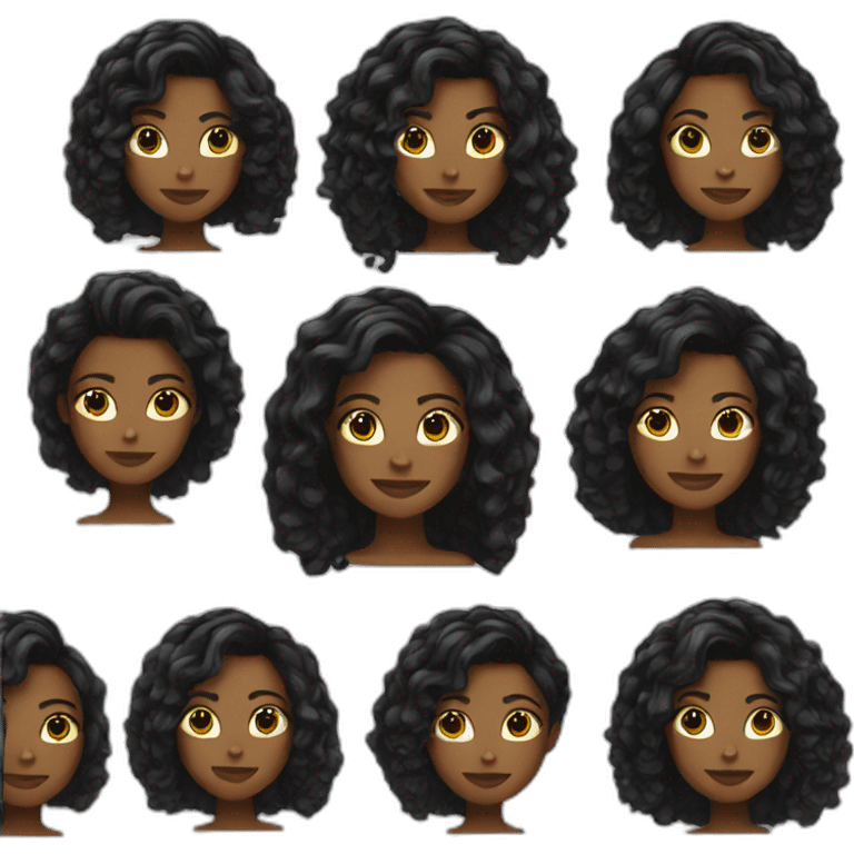 Femme noir locks emoji