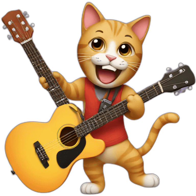 Cat playing guitar emoji