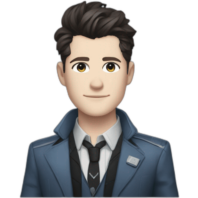 Bryan dechart dress as Connor from Detroit become human emoji