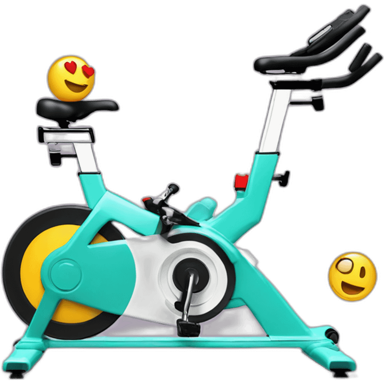 Spin bike and disco ball emoji