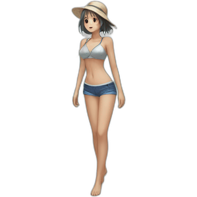 Manga girl ah the beach emoji