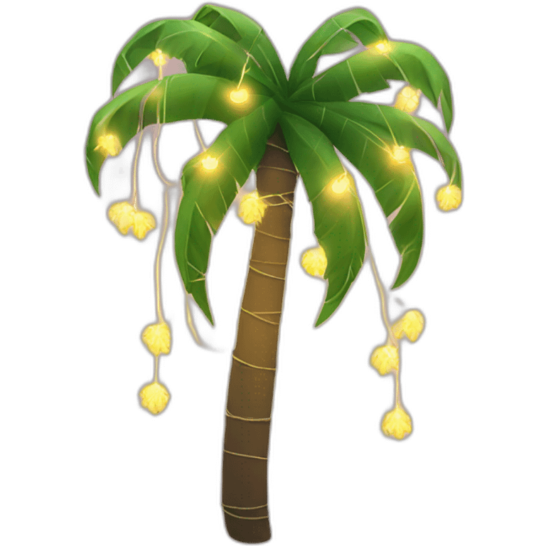 palm tree with string lights emoji