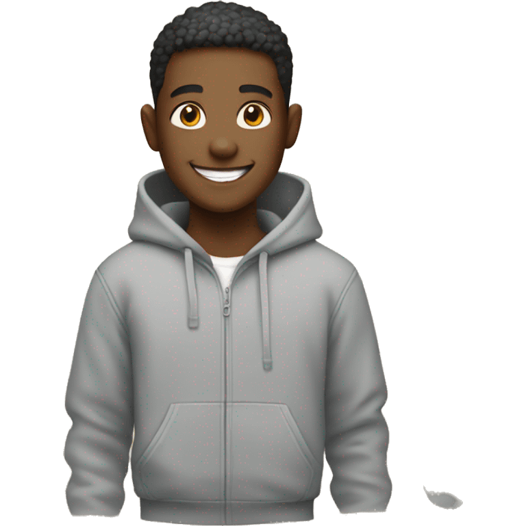 smiling boy in grey hoodie emoji