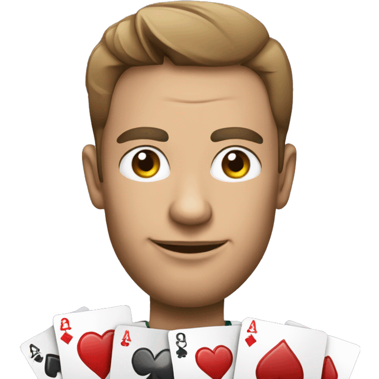 poker player with poker cards emoji