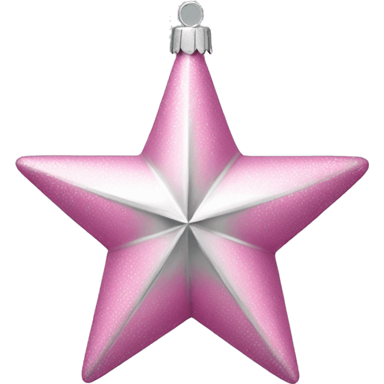 Pink and silver christmas decoration star emoji