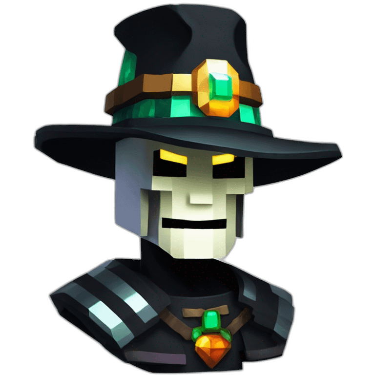 Pixel Minecraft Fedora Halloween Witcher Skeleton Diamond Obsidian Emerald Flame Shiny Glow Reward Legendary Unique Epic Mystery emoji