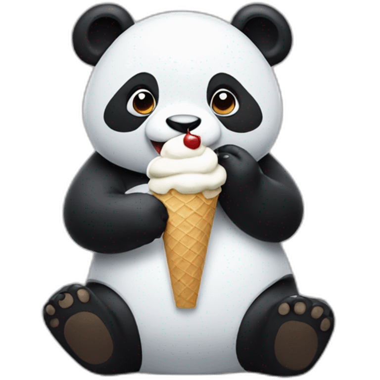 Panda eating ice cream emoji