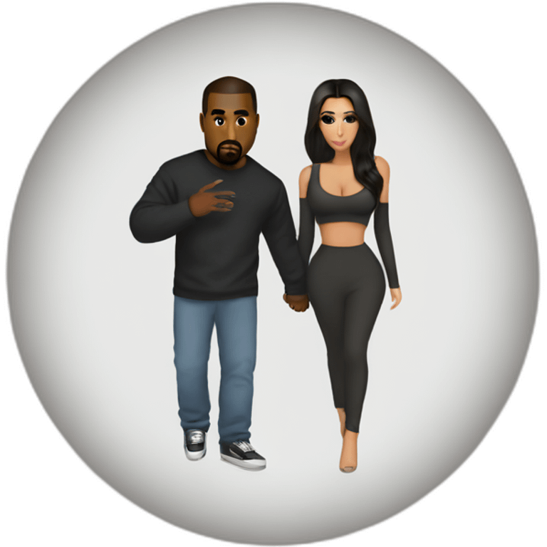 Kanye West holding Kim Kardashian emoji