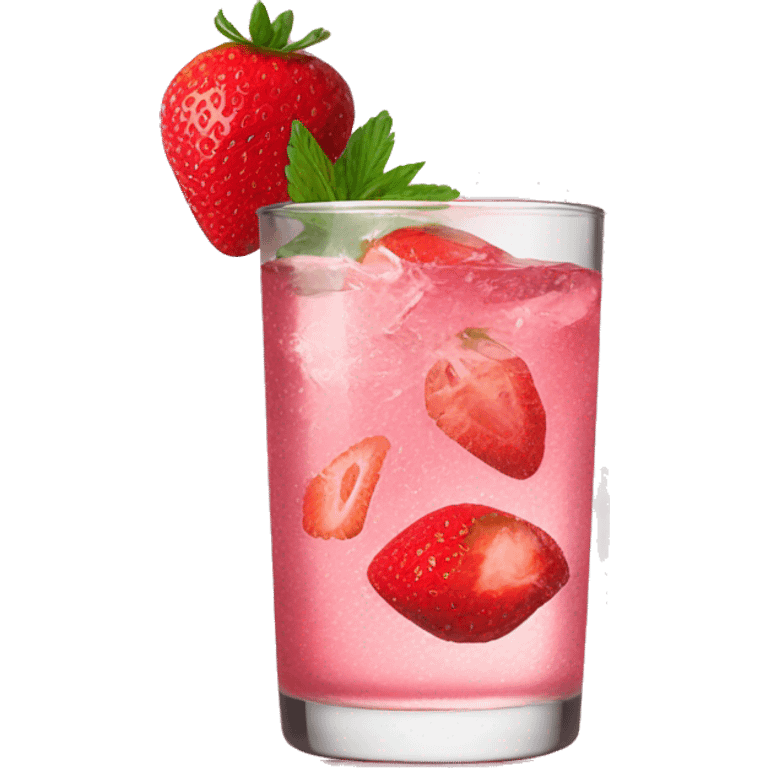 Pink gin with strawberry emoji