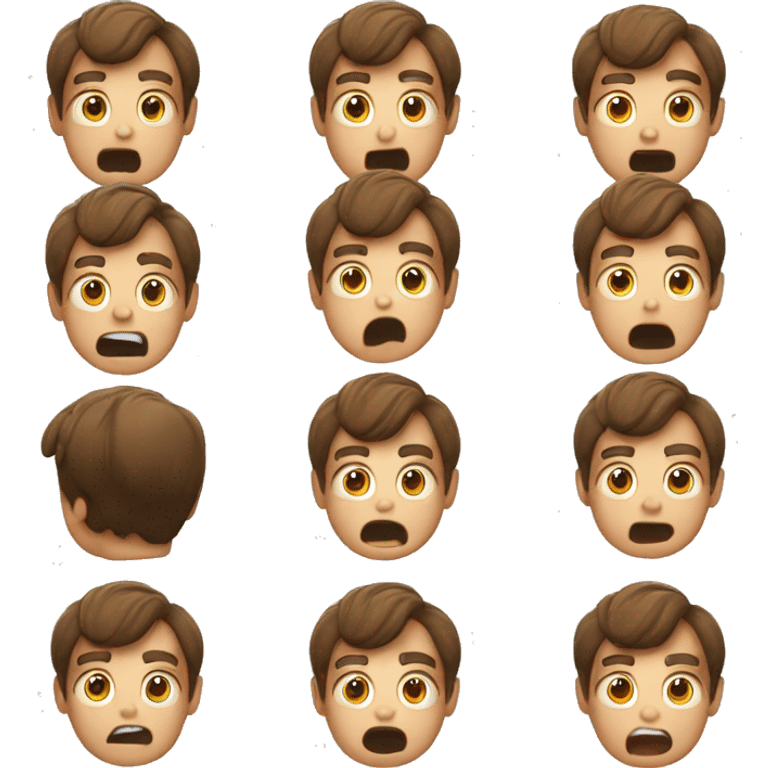 surprised boy with brown hair emoji