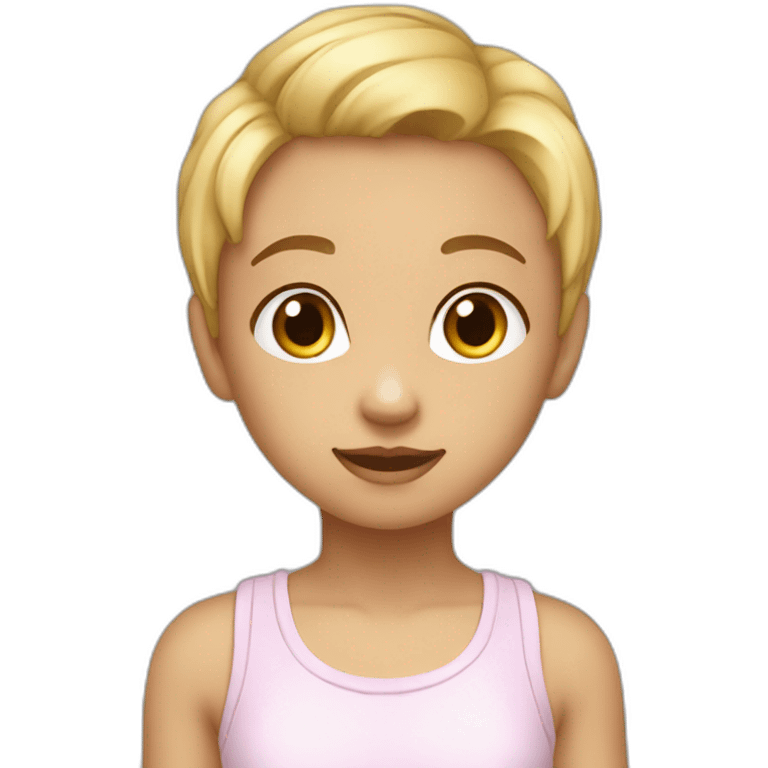 upperbody female young child light skin boyshorts cute adorable sweet emoji