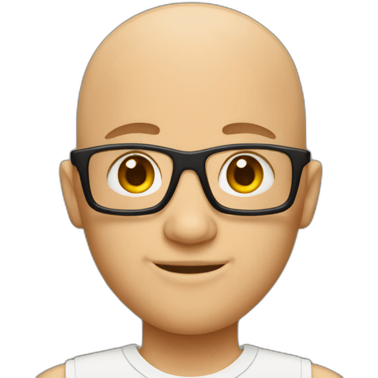 bald athletic geek emoji