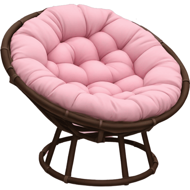 Papasan chair brown with pink cushion emoji