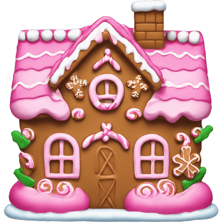 Gingerbread house pink  emoji