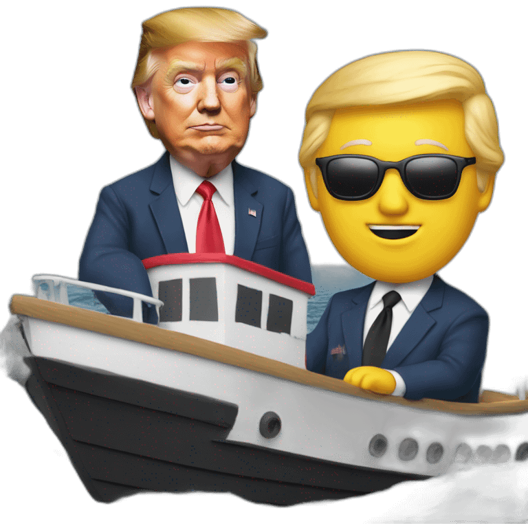 Trump dans un bateau emoji