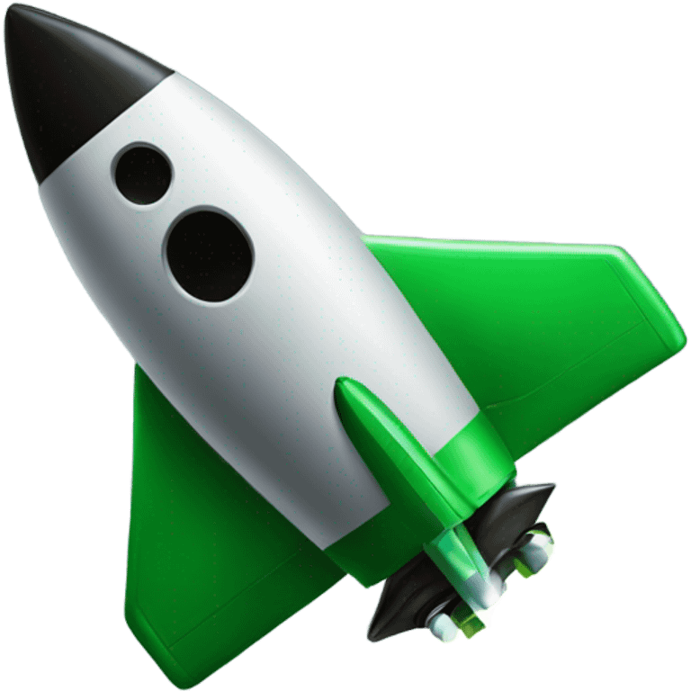 green and black rocket ship emoji