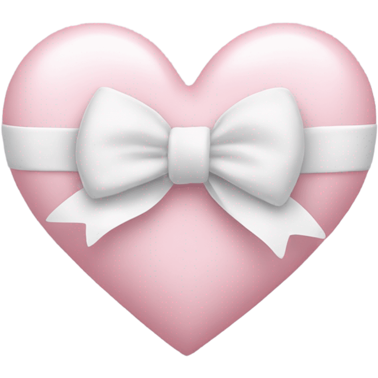 Pastel pink heart with white bow emoji