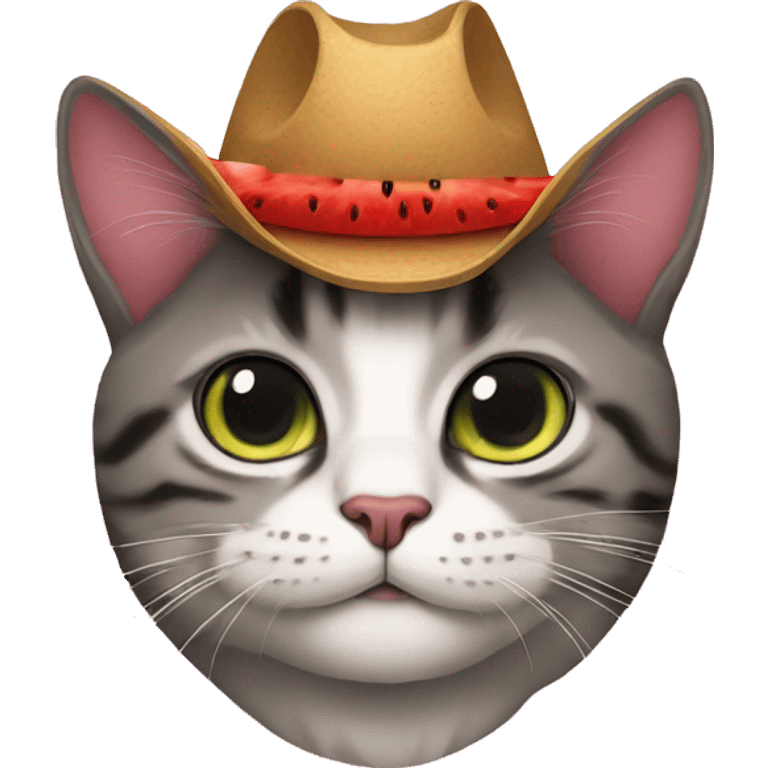 half cat, half cowboy, half watermelon emoji