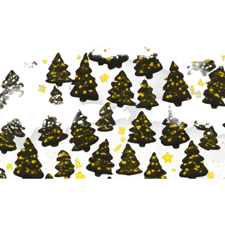 Christmas tree black and yellow emoji