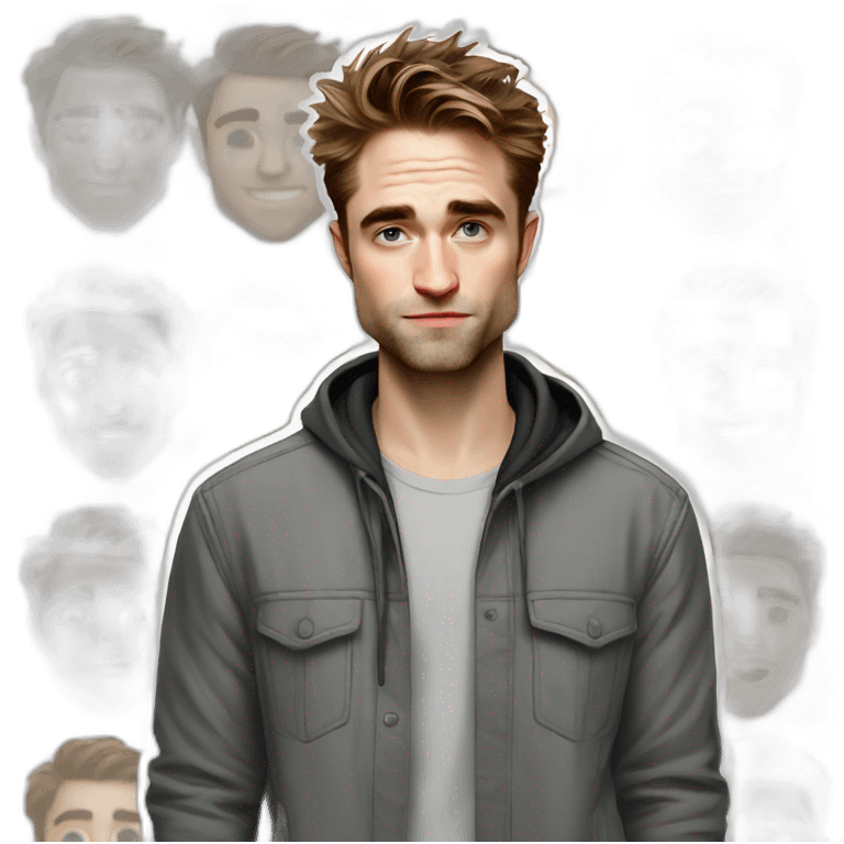 robert-pattinson cartoon wearing tee emoji