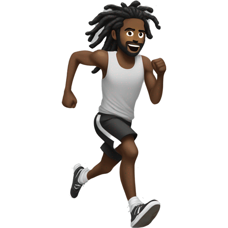 Black man running with dreadlocks and Jordan shoes on emoji