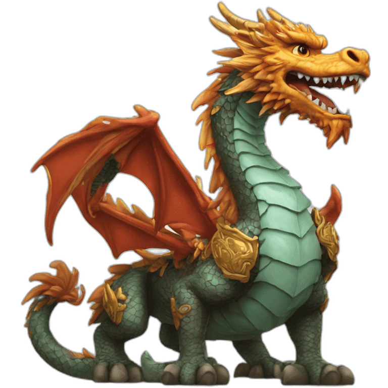 Chingiz Khan on a dragon emoji