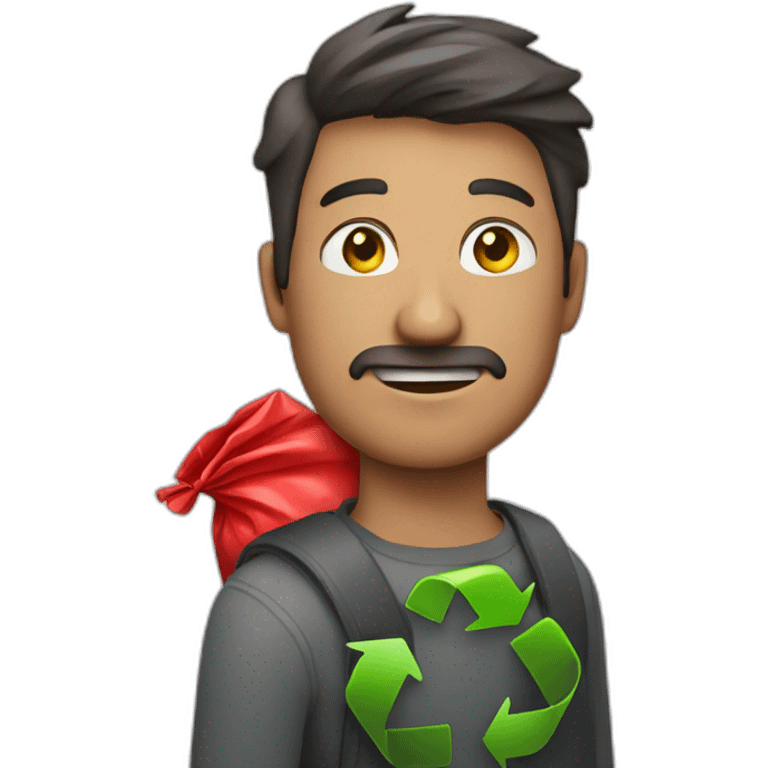 Man with red garbage bag emoji