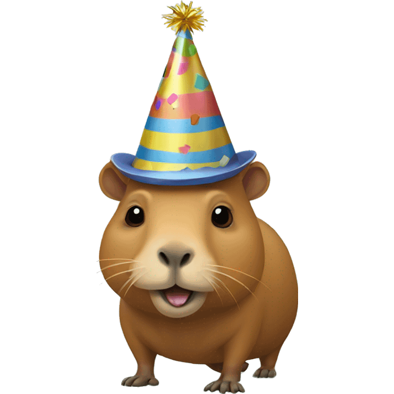 A capybara with party hat emoji