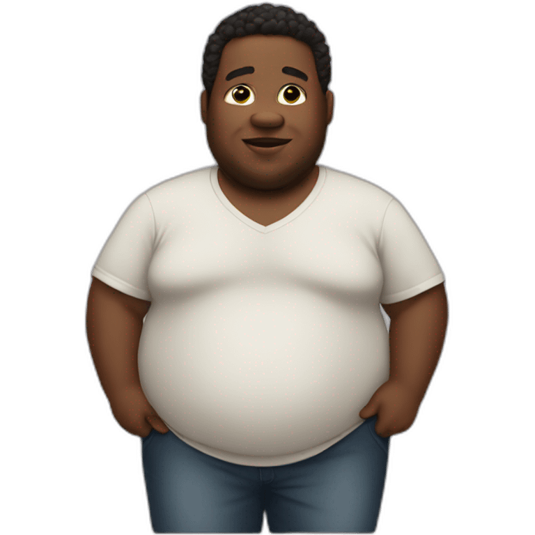 fat pregnant black man emoji