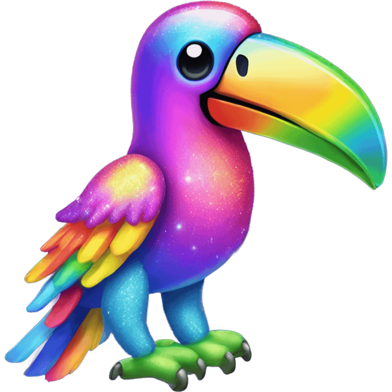 Lisa Frank rainbow sparkly toucan  emoji