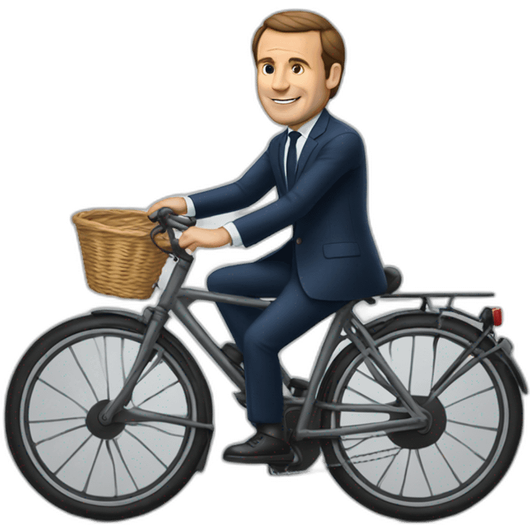 Macron sur un vélo  emoji