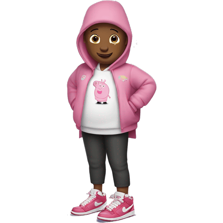 Peppa pig wearing nike jordans emoji