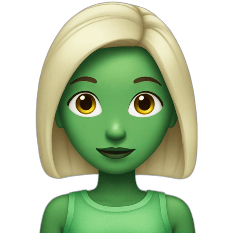 Girl With Green skin emoji