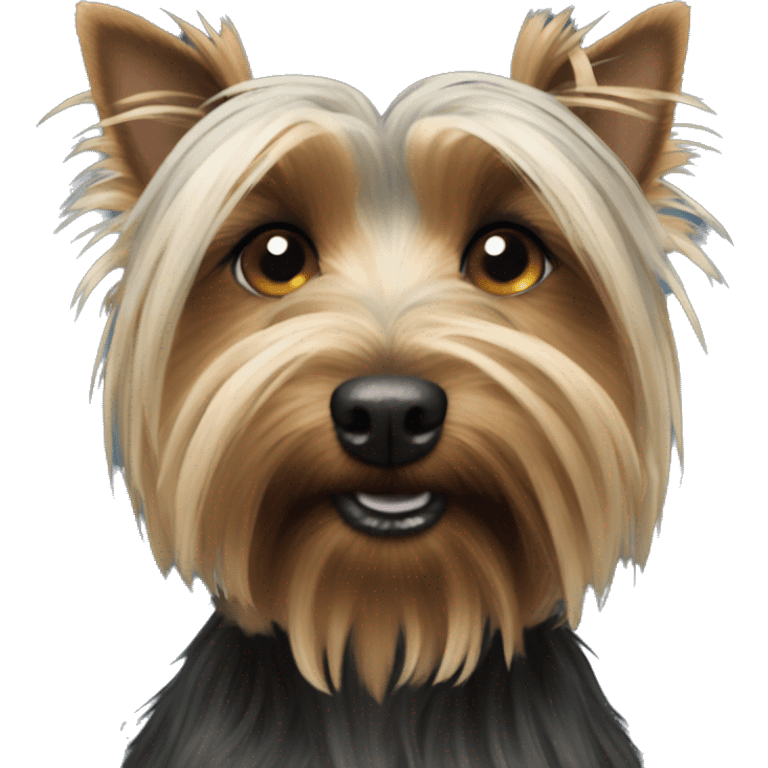 Scruffy black silky terrier emoji