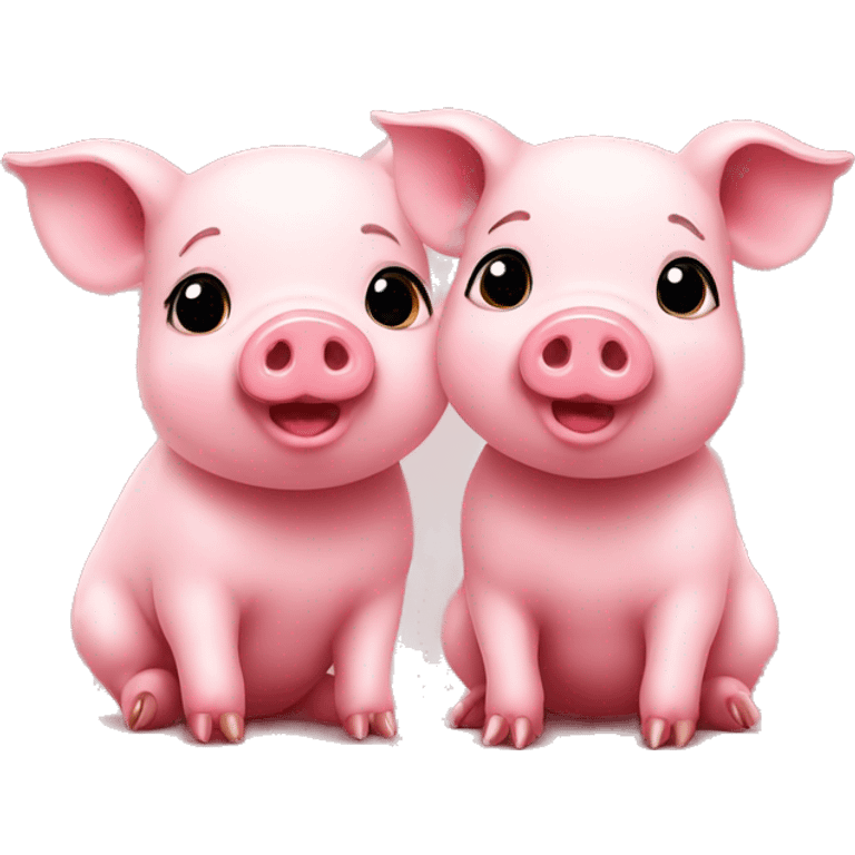 little pig couple in love emoji