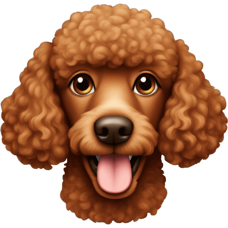 The muzzle of a brown-red poodle emoji