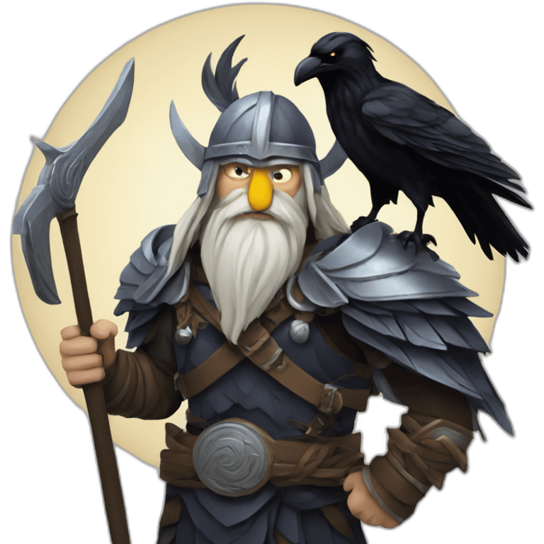 Norse odin with raven emoji