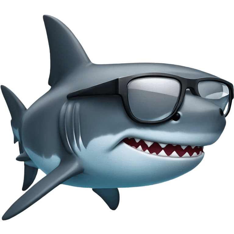 Shark with glasses  emoji