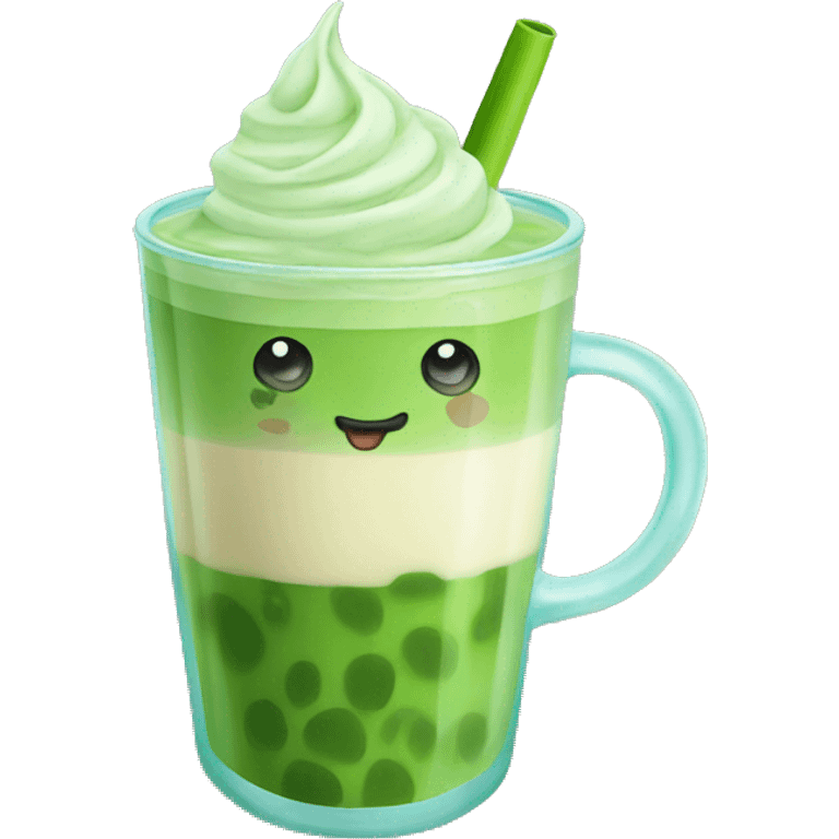 Iced matcha latte  emoji