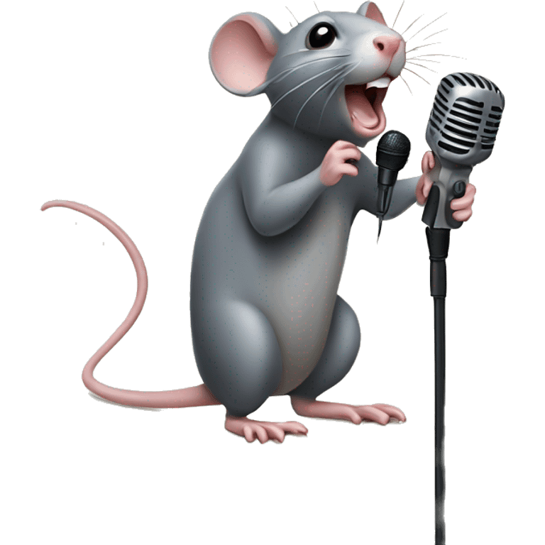 Rat with microphone emoji