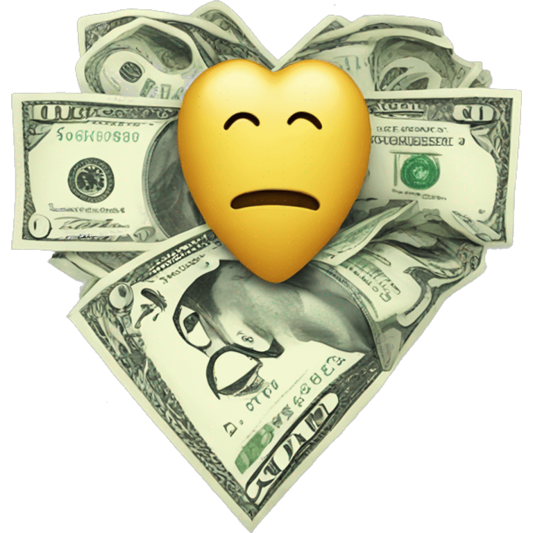 Heart with money emoji