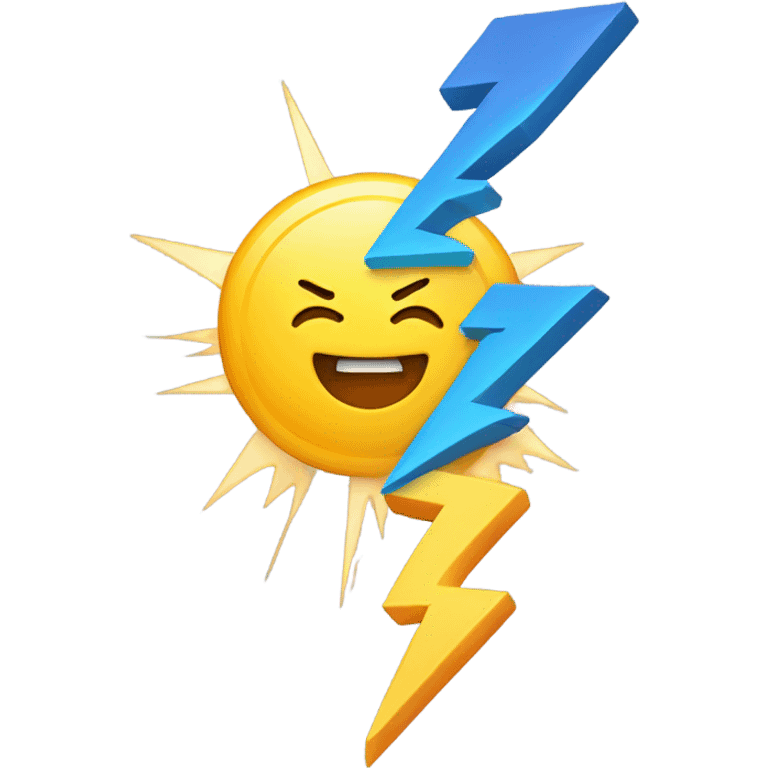 lightning strike with smiling face emoji