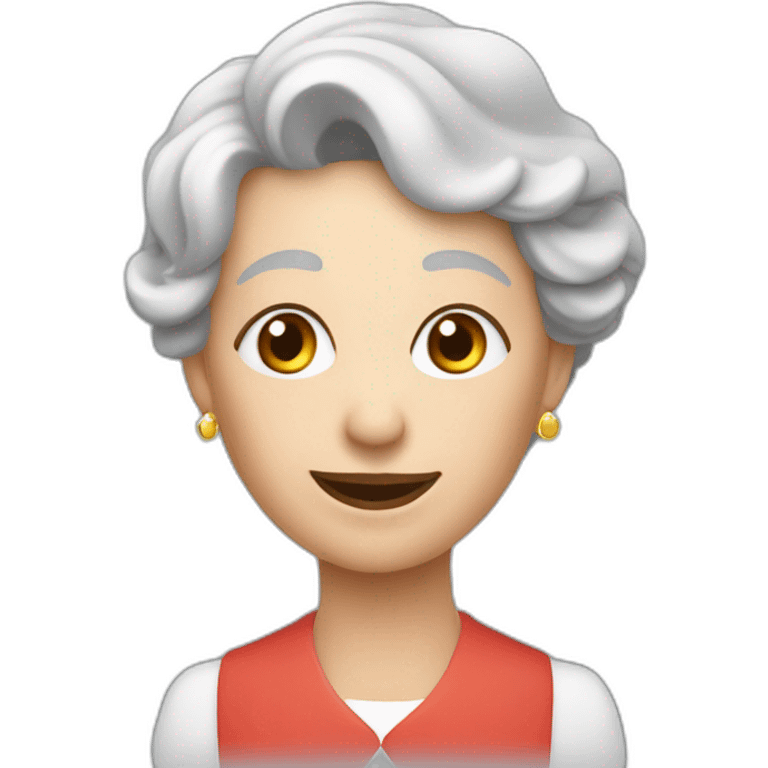 Une mamie faisant un doigt d'honneur emoji