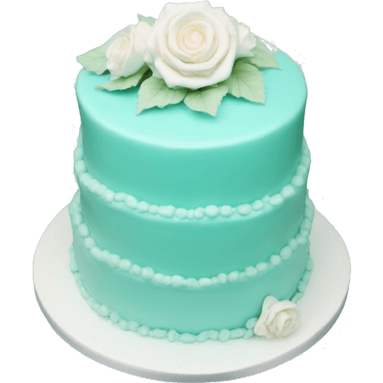 Realistic tiffany blue layered cake emoji